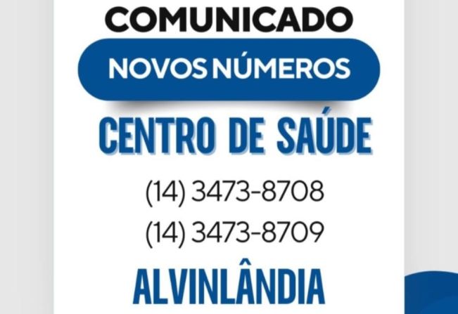 Novos Números de Telefone - Centro de Saúde